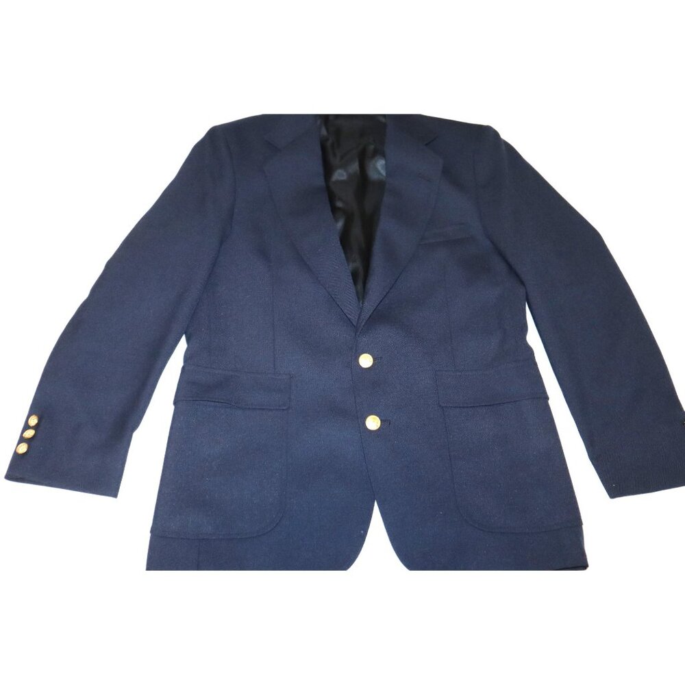 Vintage Oakmont Vintage Navy Blazer with Gold Buttons Men Classic Fit Sport Coat